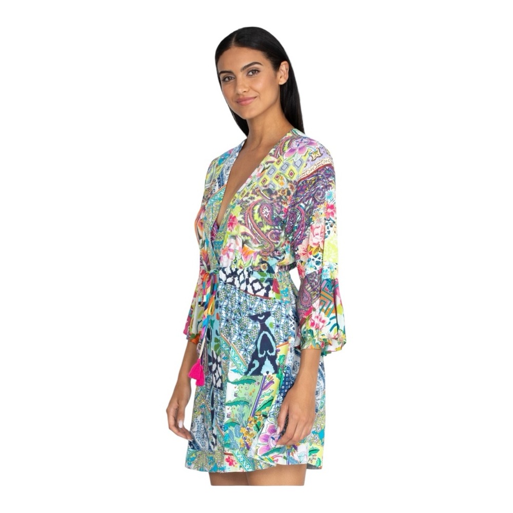 Johnny Was Locita Drawstring Patchwork Kimono Dre… - image 3
